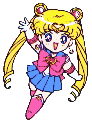 Happy, Waving, Chibi-Sailor Moon